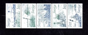 SWEDEN #1414a 1982 INT'L BUOYAGE SYSTEM MINT VF NH O.G B/P5