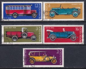 Russia 1973 Sc 4136-40 Development of Automotive Industry in USSR Stamp CTO