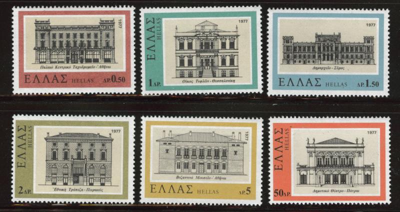 GREECE Scott 1220-1225 MNH** 1977 architecture set