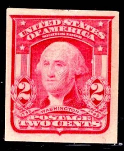 US Stamp #320 2c Carmine Washington IMPERF MINT Hinged SCV $15.00