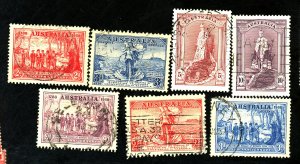 AUSTRALIA #157-161 178-9 USED VF Cat $45