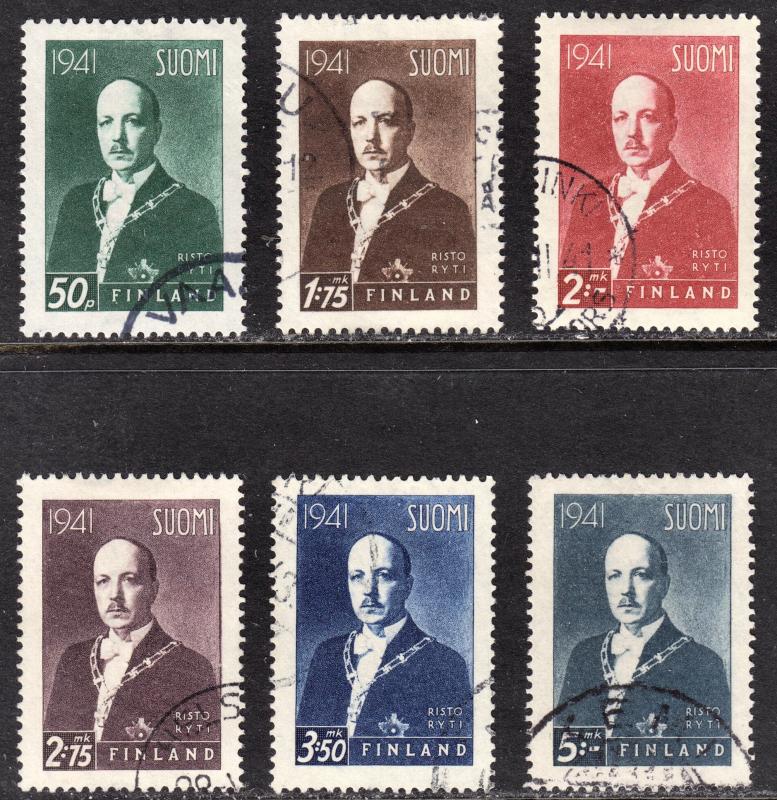 Finland Scott 233-238  complete set  F to VF used.