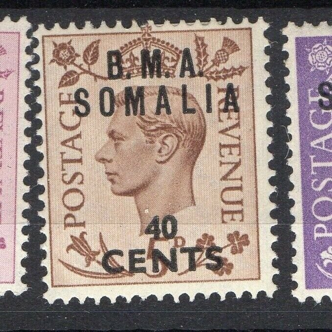 BMA Somalia 1950s Early Issue Fine Mint Hinged 40c. Surcharged Optd NW-14623