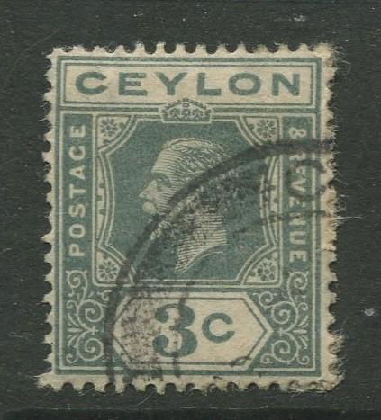 Ceylon #228 Used  1922  Single 3c Stamp