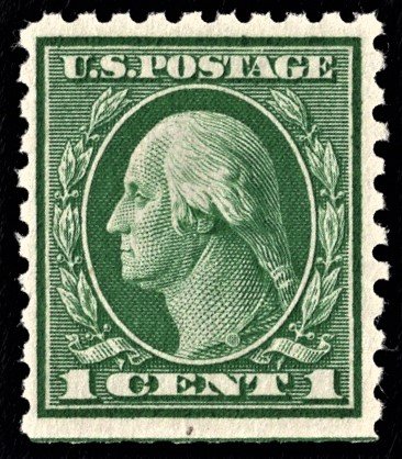 US 424 MNH SE VF 1 Cent Washington S/L Watermark, Perforated 10