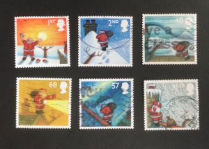 GB 2004 Christmas - Father Christmas.  Set of 6 used stamps.