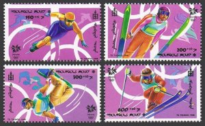 Mongolia B19-B22,MNH. Olympics Nagano-1998. Speed skating,Ski jumping,Snowboard,