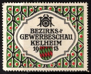 1913 Germany Poster Stamp Kelheim District Commercial Show Unused