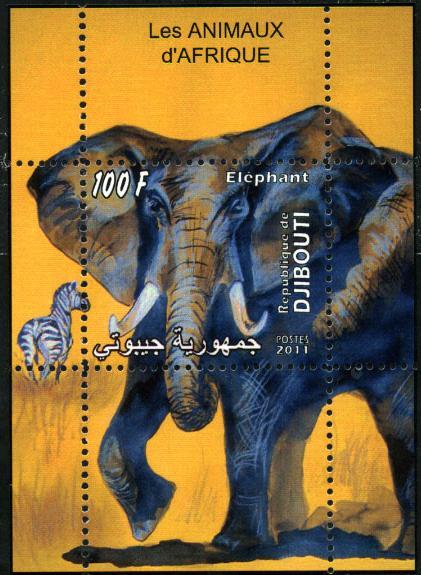 DJIBOUTI SHEET WILDLIFE ELEPHANTS