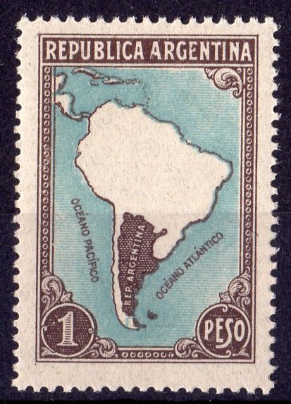 Argentina 1945-47 Map of South America (1) MNH Sc#536