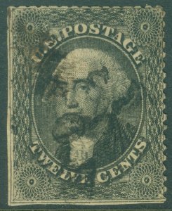 EDW1949SELL : USA 1857 Scott #36 Used. Clipped perforations. Catalog $300.00.