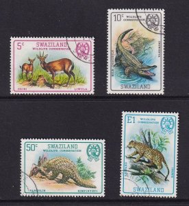 Swaziland #370-373  used  1980  wildlife conservation