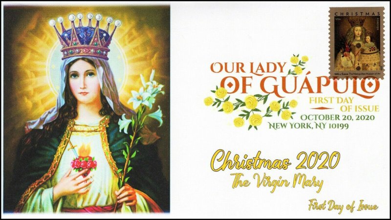 20-262, 2020,Our Lady of Guapulo, First Day Cover, Digital Color Postmark, Chris