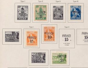 FIUME 1918/22 M&U Collection on Pages(Appx 35+Items) (Ref DD654