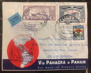 1937 Asuncion Paraguay First Flight Cover FFC To Rio De Janeiro Brazil Panagra