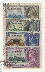 Hong Kong Sc #147-150 Silver Jubilee set of 4 used  FVF