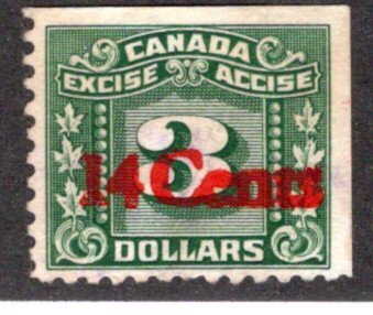 van Dam FX123 14c on $3, Used, Canada Federal Excise Revenue