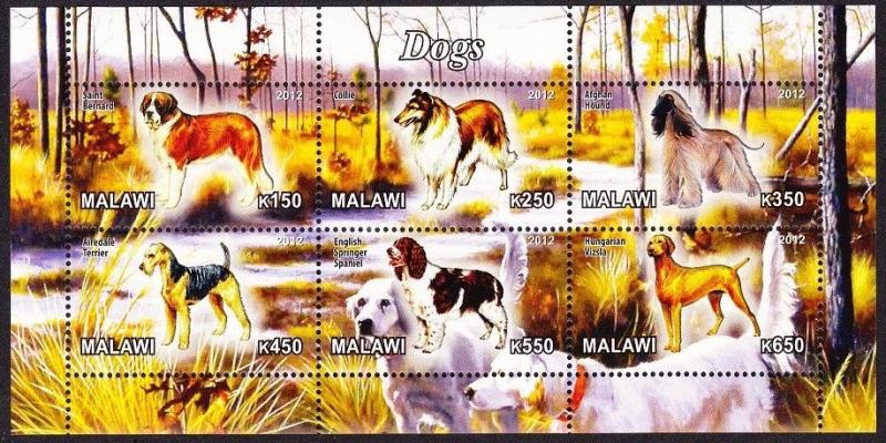 Malawi 2012 Hunting Dogs Mammals Animals Fauna Farm Domestic Pet Stamps MNH (3)