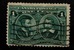 CANADA Scott 97 Used 1c 1908 Quebec Issue