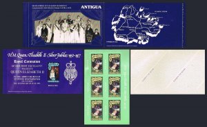 Antigua 461,464 booklet.Michel 471-472.Reign of Queen Elizabeth II,25th Ann.1977