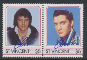 St. Vincent  SC# 877a-b  MNH Elvis Presley se-tenant pair 1985 see detail & scan