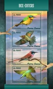 Sierra Leone - 2018 Bee-eaters on Stamps - 4 Stamp Sheet - SRL18113a