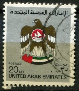 United Arab Emirates Sc#156 Used, 20d multi, National Coat of Arms (1982)