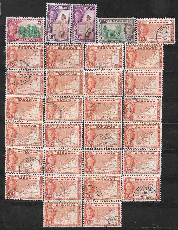 COLLECTION LOT OF 90 SARAWAK 1950+ STAMPS CLEARANCE CV + $47 2 SCAN