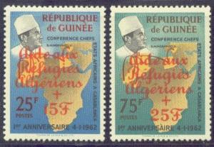 GUINEA B36-37 MNH 1962 ALGERIAN REFUGES CV $2.65