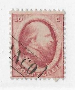 Netherlands Sc #5  10c brick red used VF