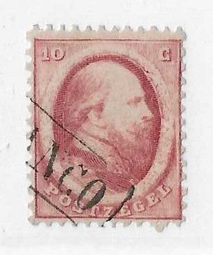 Netherlands Sc #5  10c brick red used VF