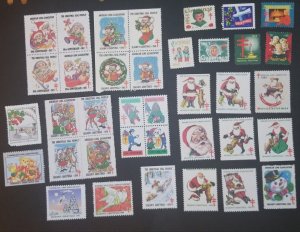 US CHRISTMAS SEAL Stamp Lot 37 Different MINT MNH z9847