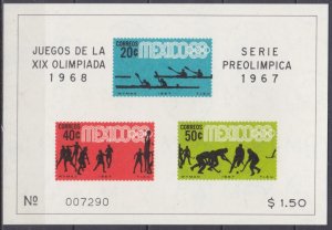 1967 Mexico 1245-1247/B7b 1968 Olympic Games in Mexiko 6,50 €