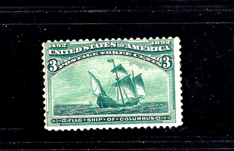 #232 US 3 CENT GREEN COLUMBIAN-MINT-N/H-FINE-VF