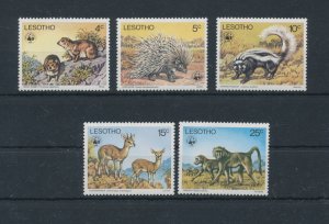 1977 Lesotho, Michel no. 228 - 32, Animals - Exotic Wildlife, WWF, 5 Values - MN