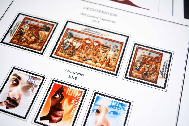 COLOR PRINTED LIECHTENSTEIN 2011-2020 STAMP ALBUM PAGES (66 illustrated pages)