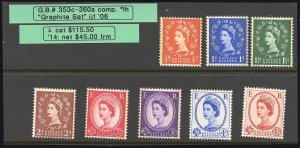 Great Britain Stamps # 353c-60a MLH VF Scott Value $115.00