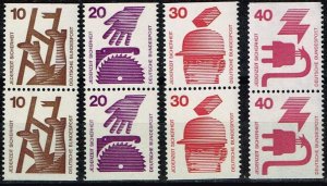 Germany 1974 Sc.#1078 MNH vertical pairs of booklet pane 1075b, second issue