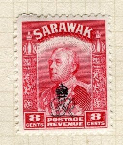 SARAWAK; 1947 early C. Brooke Crown Colony issue fine Mint hinged 8c. value