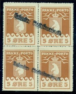 GREENLAND #Q3a 5ore Pakke Porto, pr. II, Blk, used w/Kolonien cxl Gronlund cert