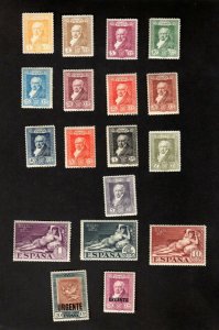 Spain 18 different mint stamps Scott # 386-4.1 + CE1 + E7