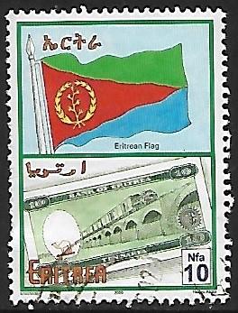 Eritrea # 349 - Flag & Banknote - used  -{BR17}