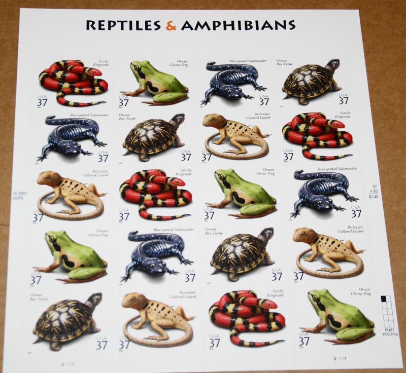 2003 sheet Reptiles and Amphibians Sc# 3814-3818