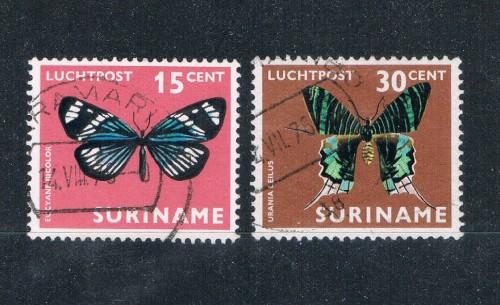 Surinam #C42;C45 Used Butterflies (S0220)