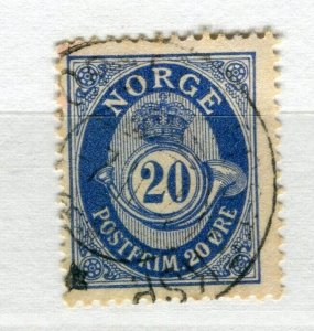 NORWAY; 1890-93 early 'ore' issue fine used Shade of 20ore. value