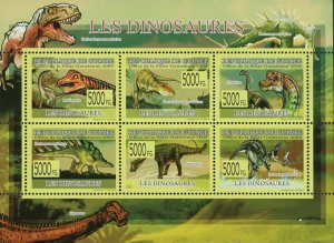 Dinosaurs Stamp Brachiosaurus Nigersaurus Giraffatitan S/S MNH #6390-6395