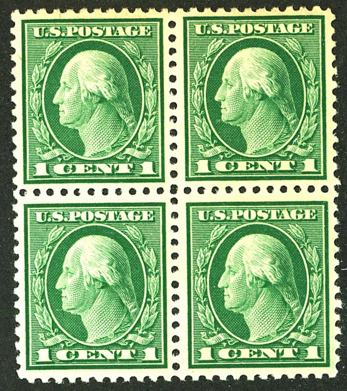 U.S. #498 MINT BLOCK OF 4 OG NH