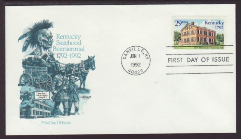 US 2636 Kentucky 1992 Artmaster U/A FDC