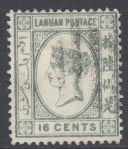 Labuan North Borneo Scott 38 - SG46, 1892 No Watermark 16c used