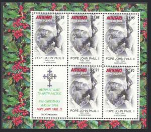 Aitutaki Pope John Paul II Commemoration As T 285 1v Sheetlet SG#722